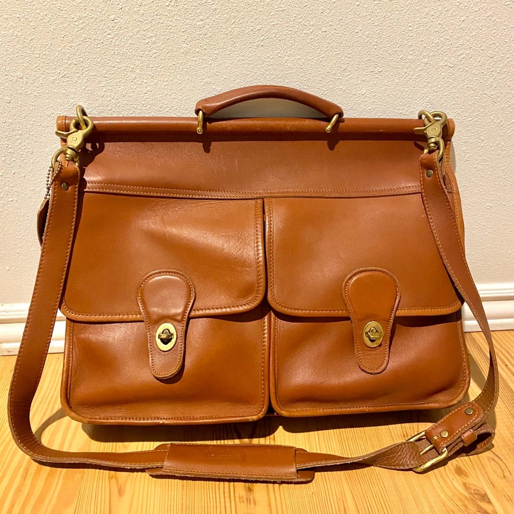 Vintage Coach Brown Leather Bag - Messenger bag